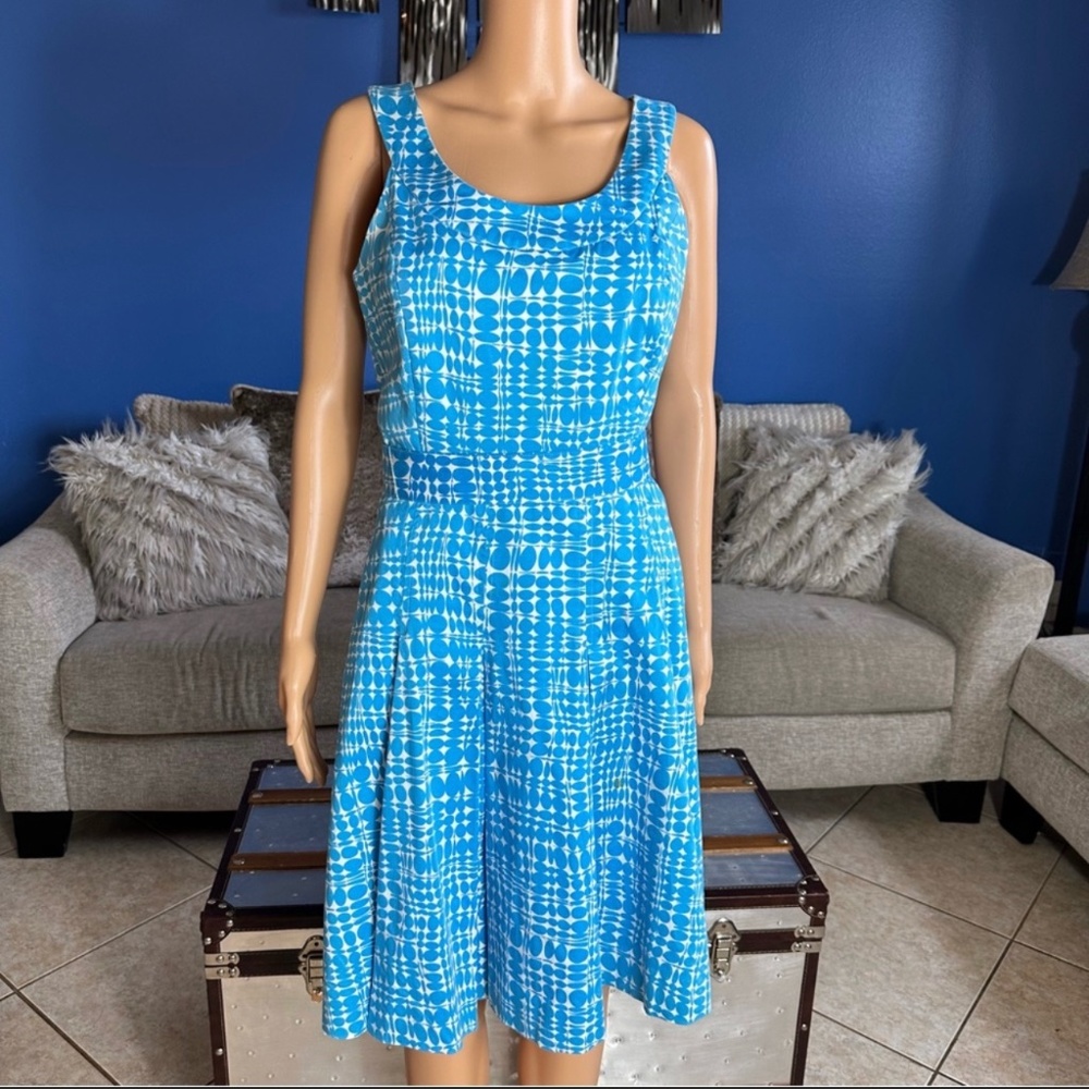 Calvin Klein Blue White Midi Dress Medium